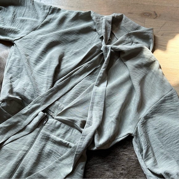 ASOS Cowl Neck Skate Midi Dress w/ Open Back - Sage Green - Size 4 - Picture 3 of 7